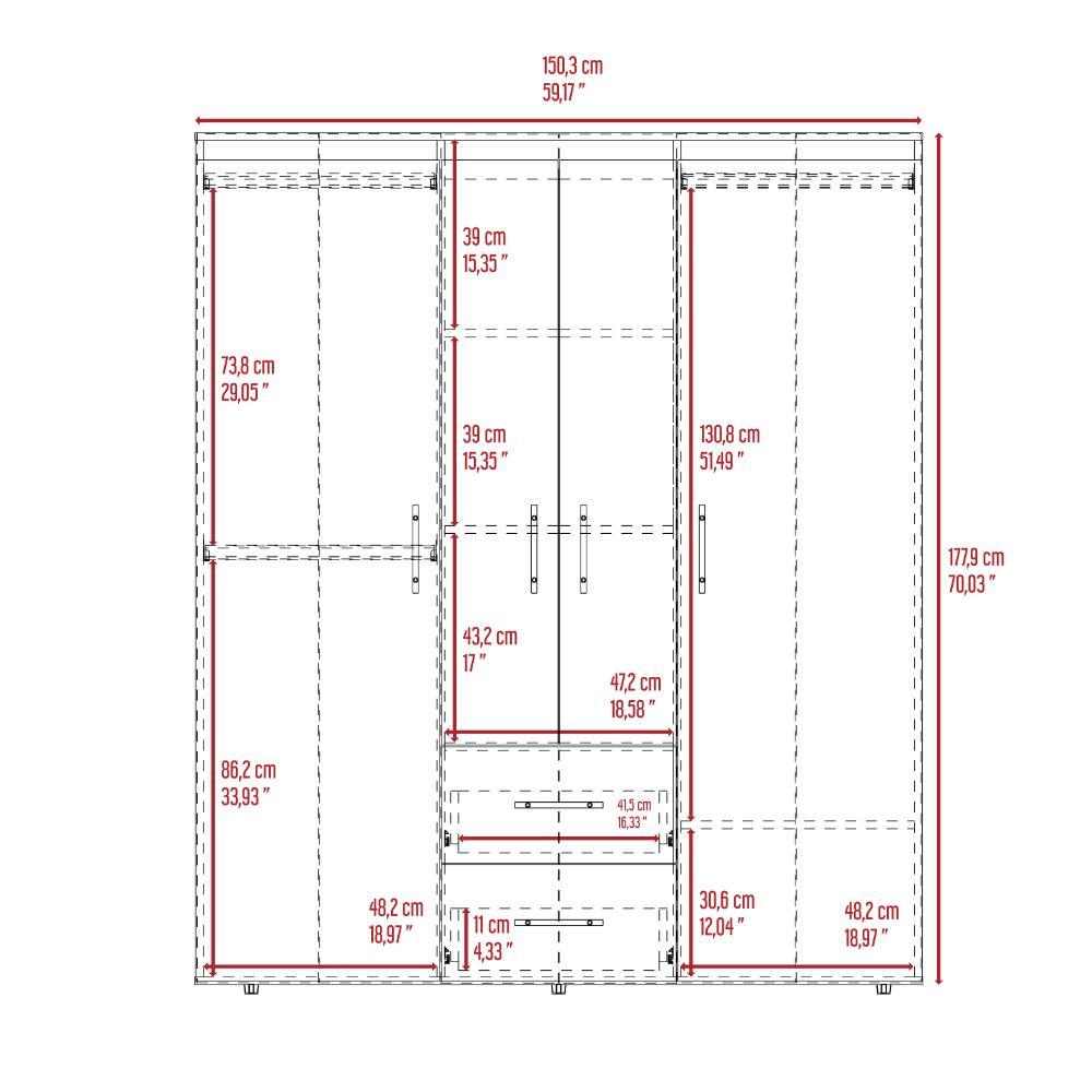 Combo Habitación Clarin, Incluye Clóset y Cabecero