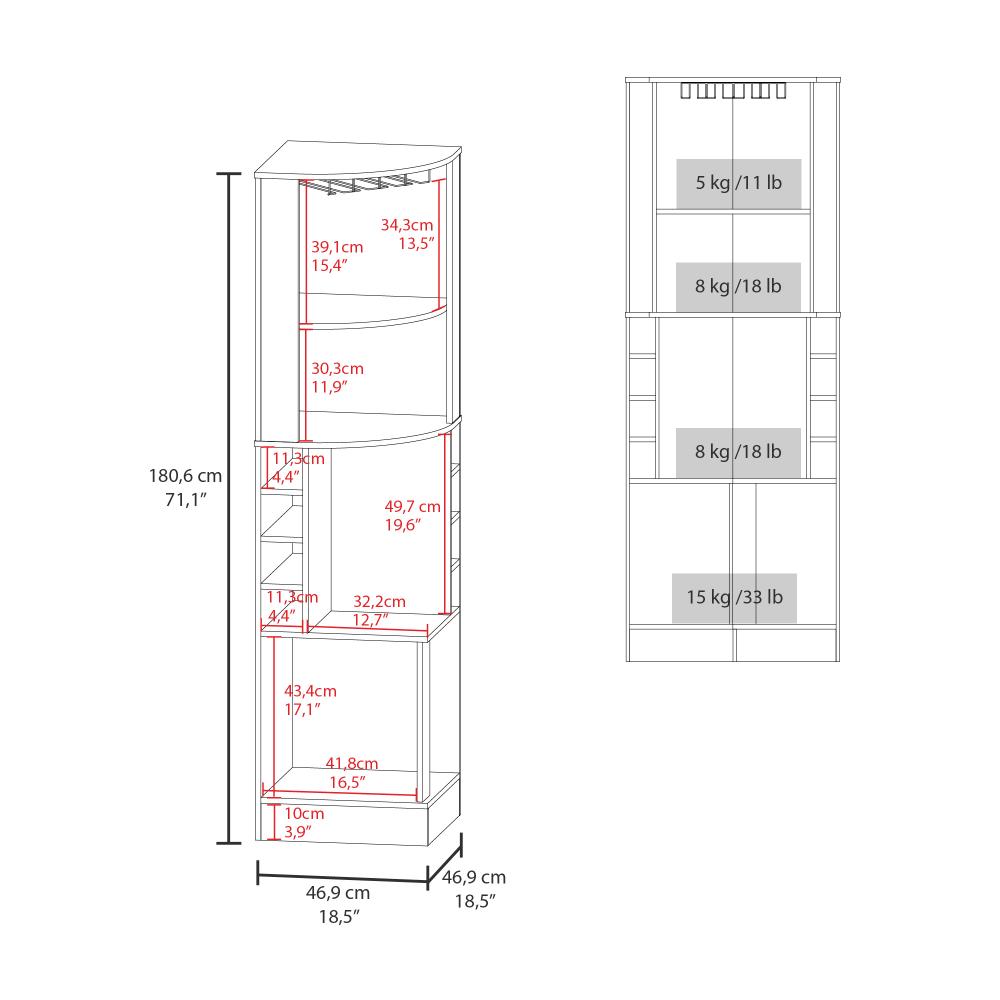 Bar Esquinero Ascher, Kronos Nogal, con Dos Puertas y Porta Copas ZF