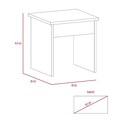 Mueble Tocador Wesley, Miel y Blanco, Cuatro Cajones Para Ubicar Maquillaje