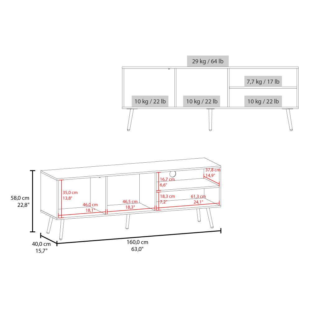 Mesa para TV Vulanno, Blanco Duqueza, con una puerta abatible 70" ZF