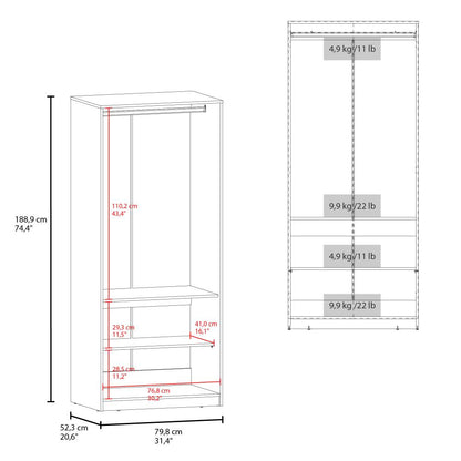 Closet Wend II, Wengue, con dos puertas abatibles y dos entrepaños ZF