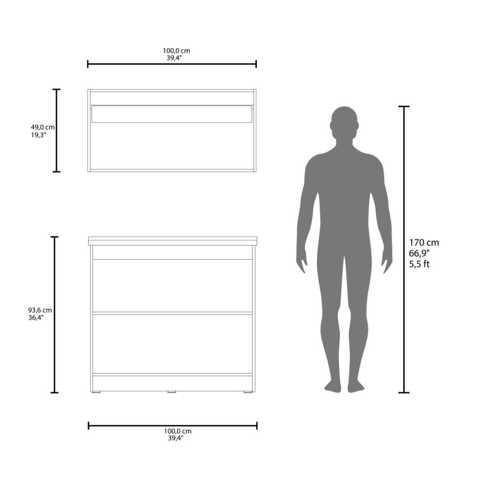 Cocina Integral Toronto, Blanco y Nogal, Incluye Mesón Izquierdo ZF