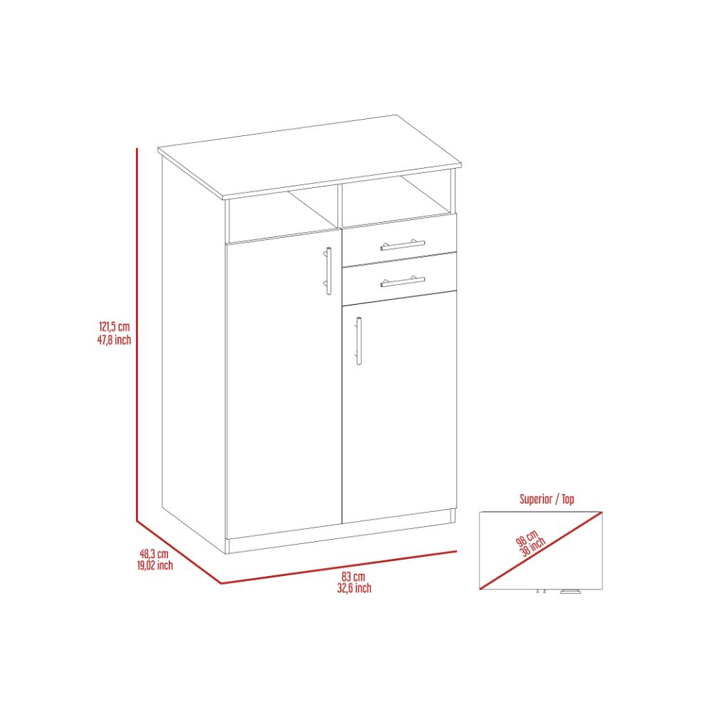 Closet Monter, Wengue, Dos Cajones y Puertas Abatibles ZF