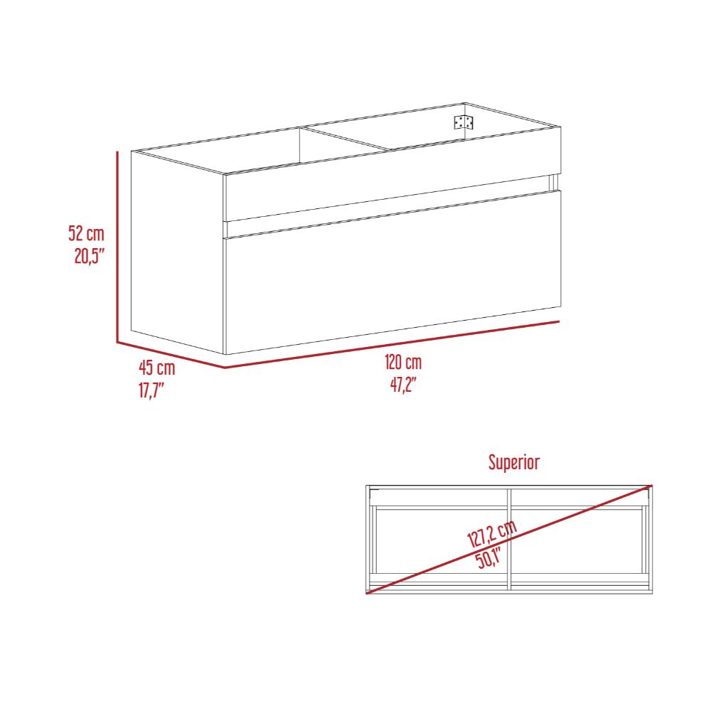 Mueble para Lavamanos Aydin 120, Blanco Nevado, con un cajon y amplio espacio de almacenamiento ZF