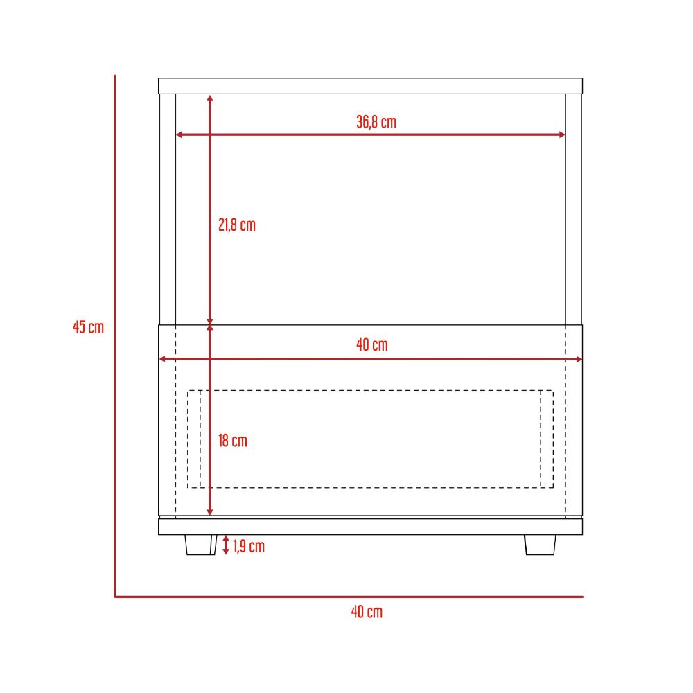 Mesa de Noche Camel, Rovere y Blanco