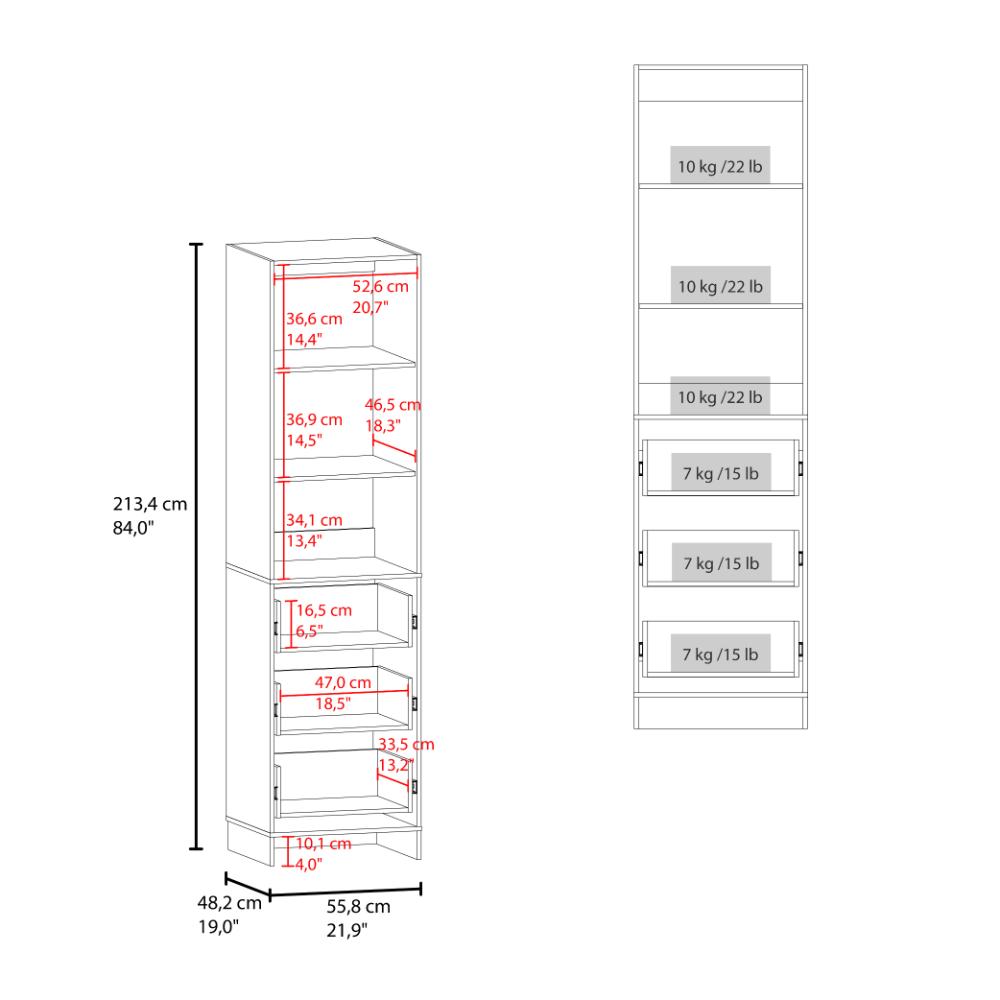 Closet  Eco, Kronos Blanco, Con tres entrepaños y tres cajones amplios para organizar ropa ZF