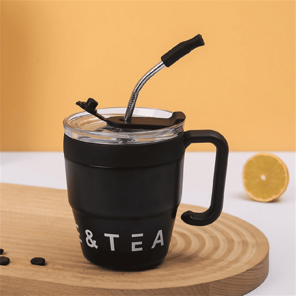 Mug Térmico 480ml Acero Inoxidable con Tapa y Manija para Café y Té
