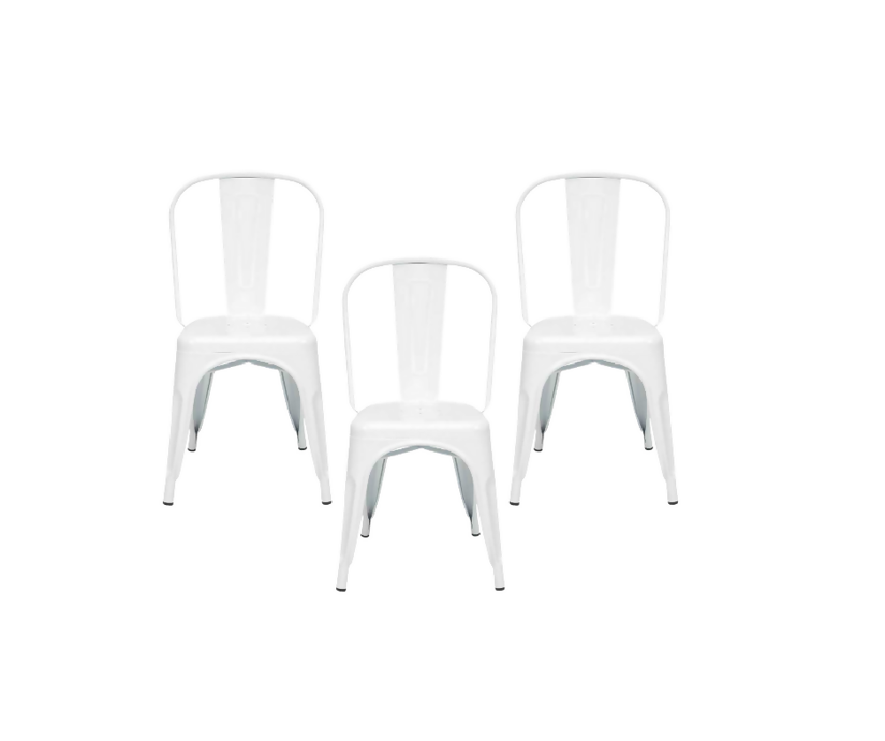 Silla Tolix Metálica Blanca Hogar Restaurante X3 unidades