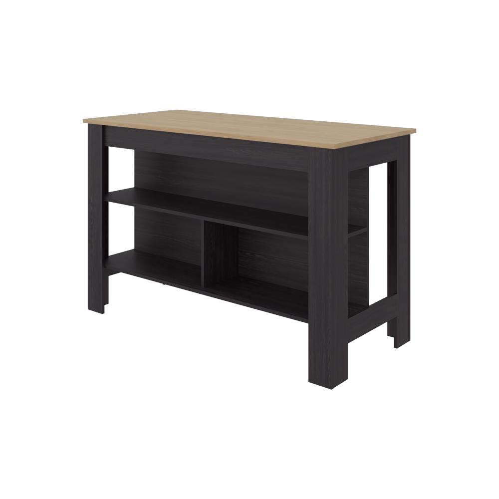 Barra de Cocina Cala, Kronos Wengue y Kronos Fresno, con Amplia Superficie en la Mesa ZF