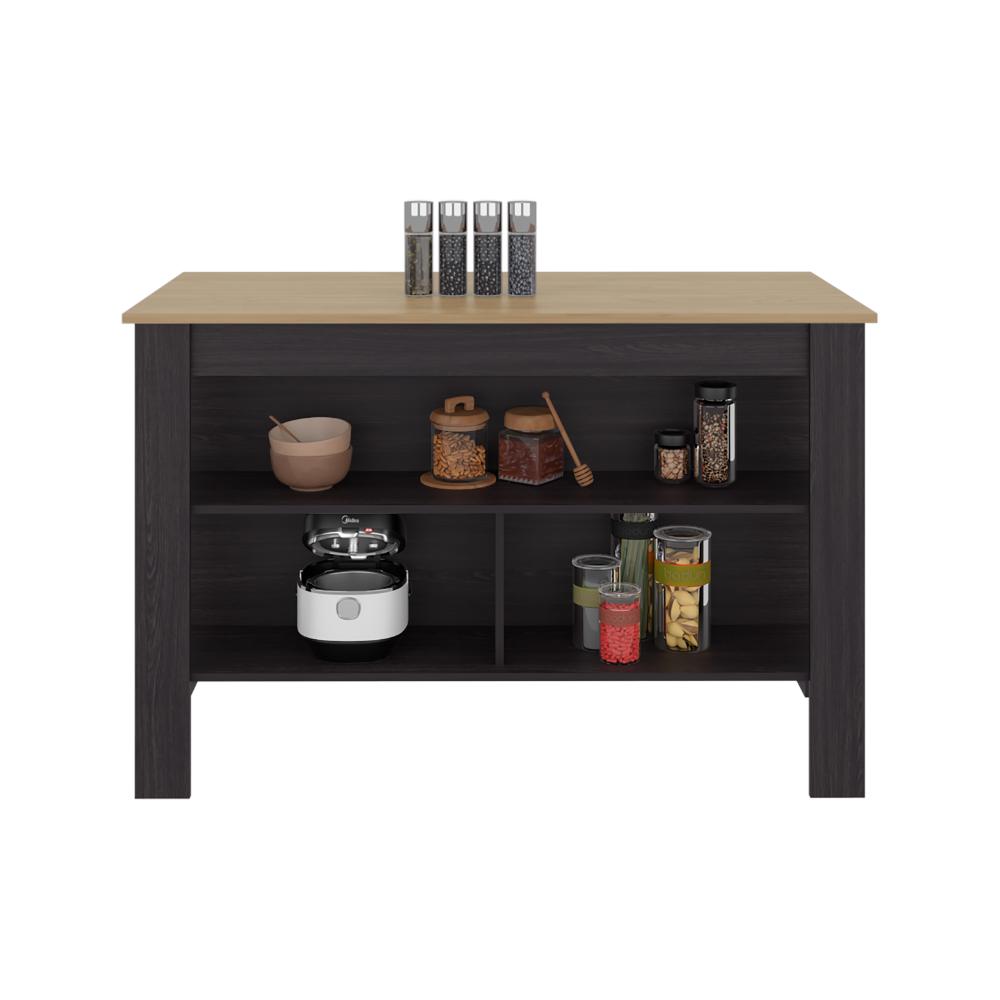 Barra de Cocina Cala, Kronos Wengue y Kronos Fresno, con Amplia Superficie en la Mesa ZF