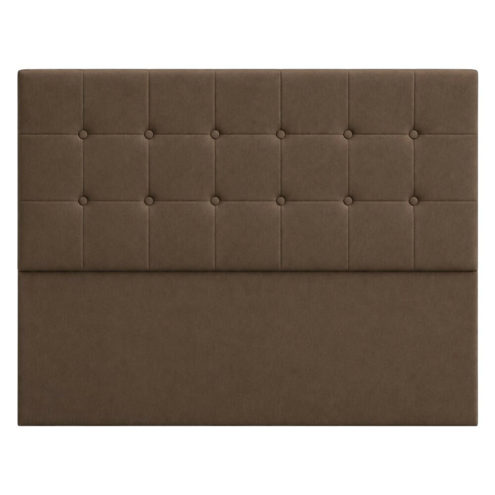 Cabecero Doble 140x60+55 Cuadros Grandes Chocolate Tela