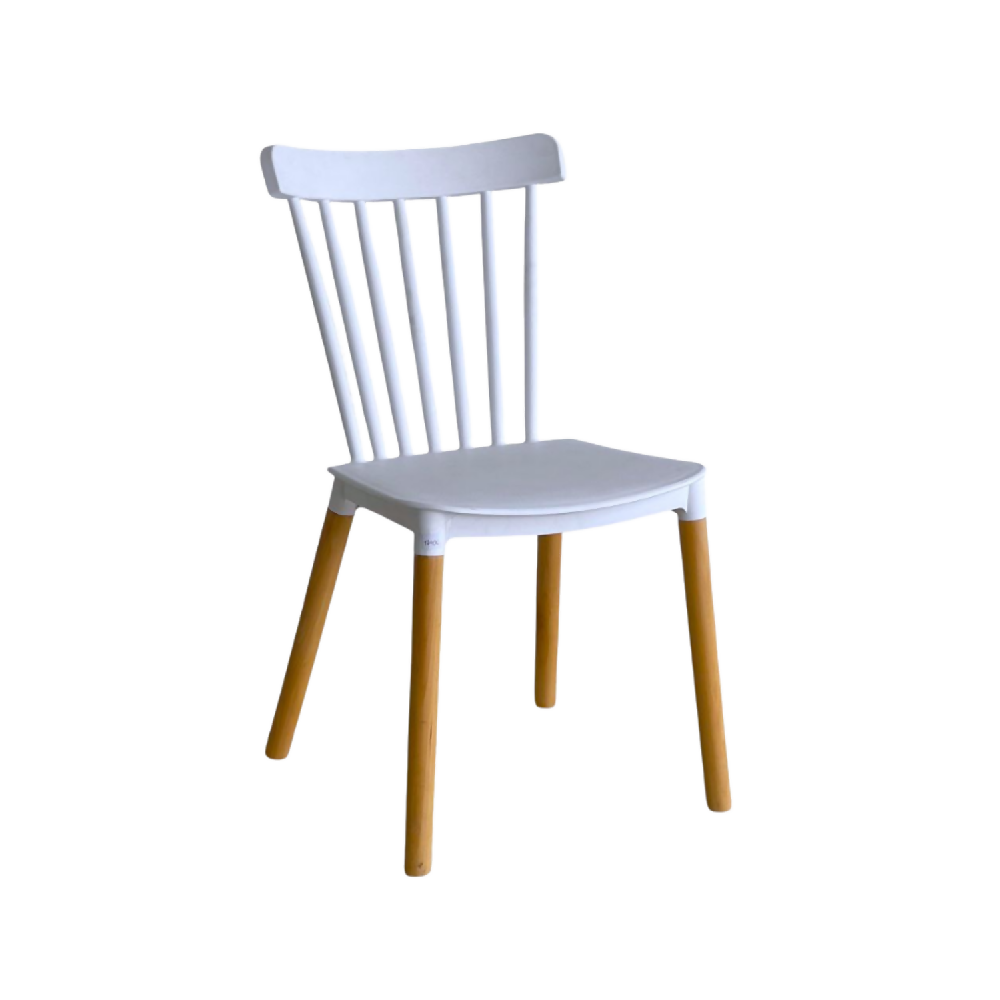 Comedor Redondo 74.5x80x80cm Vienes + 4 Sillas Guam Blancas