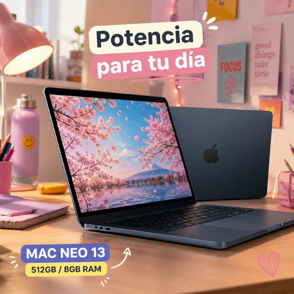 Macbook Neo 13 Pulgadas 512GB/8GB Ram Laptop Apple De Gran Almacenamiento Negro