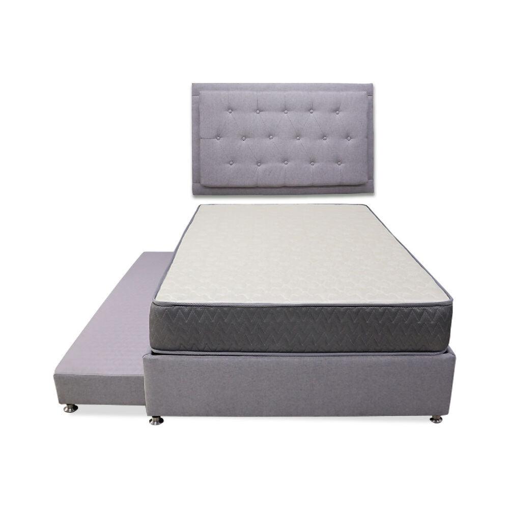 Combo Cama Tarima Nido + Colchón Tanner 100 Sencillo + espaldar