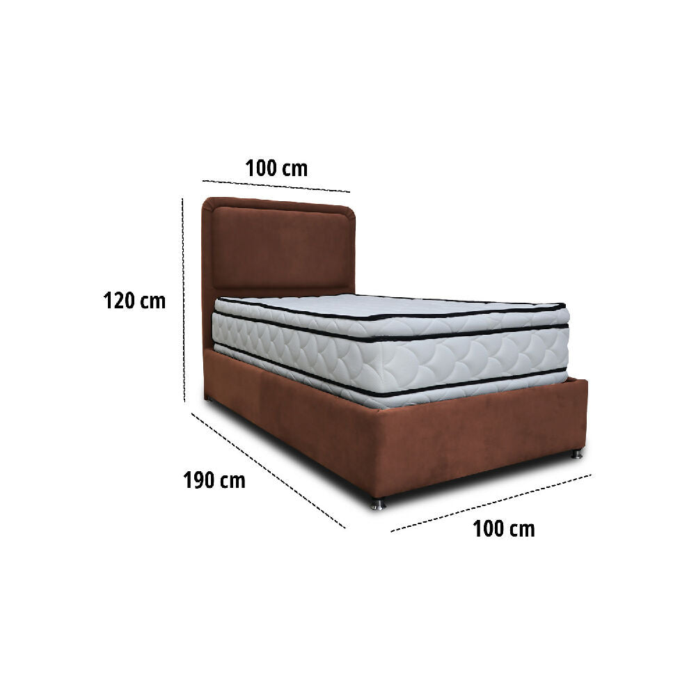 Combo Basecama Nube Sencillo 100x190 mas Espaldar Marron