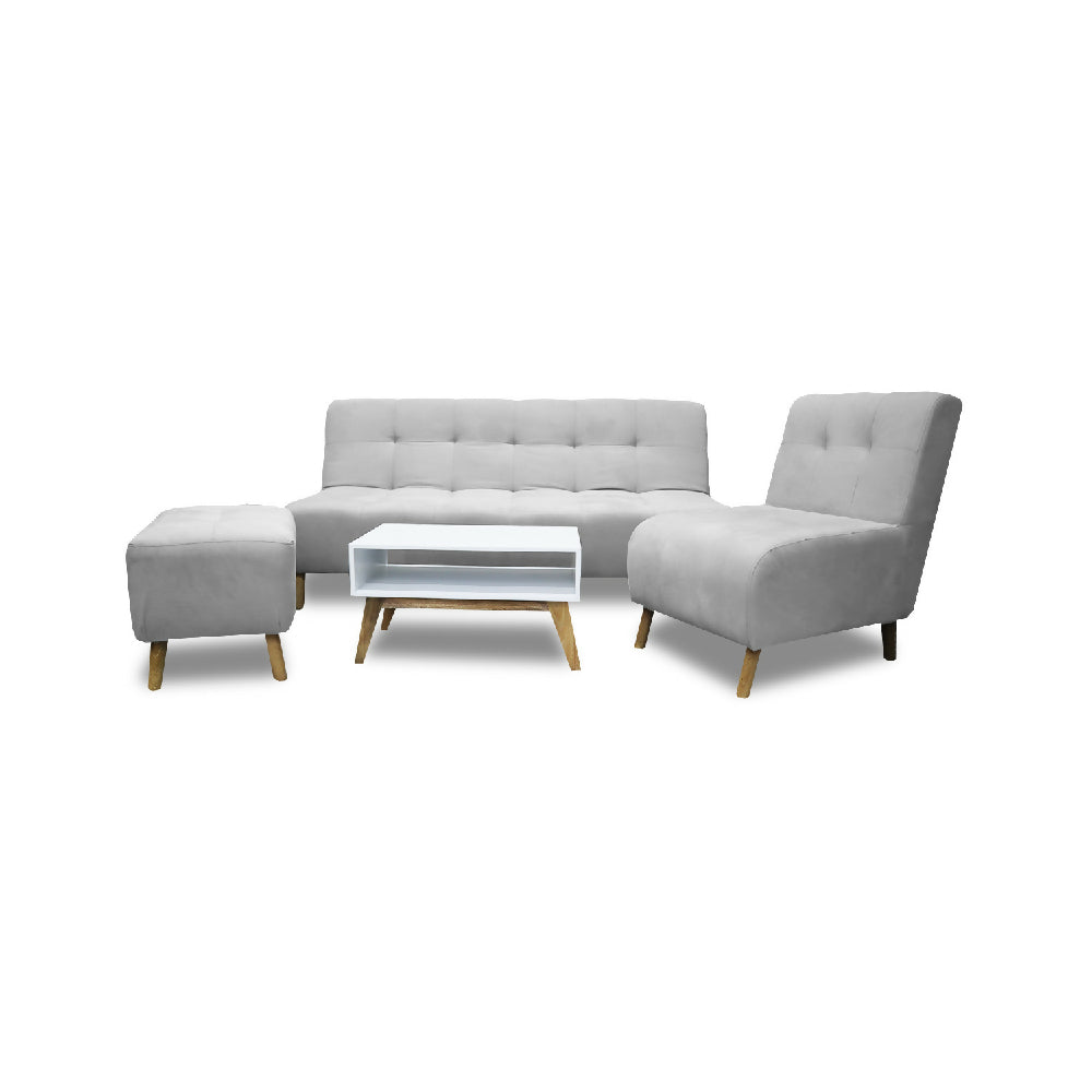 Sala Milán Gris plata + Mesa de Centro