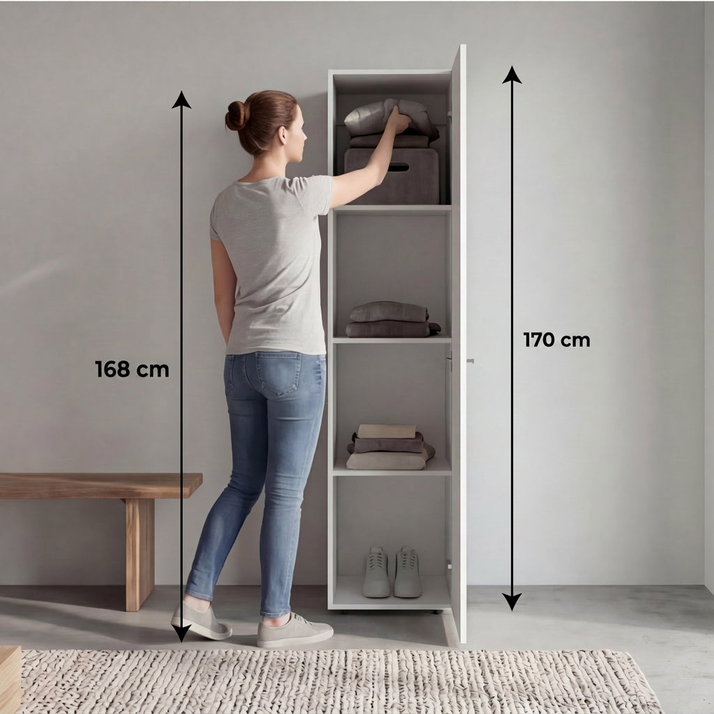 Closet Alma, Kronos Blanco, Diseño moderno con entrepaños y puerta ZF
