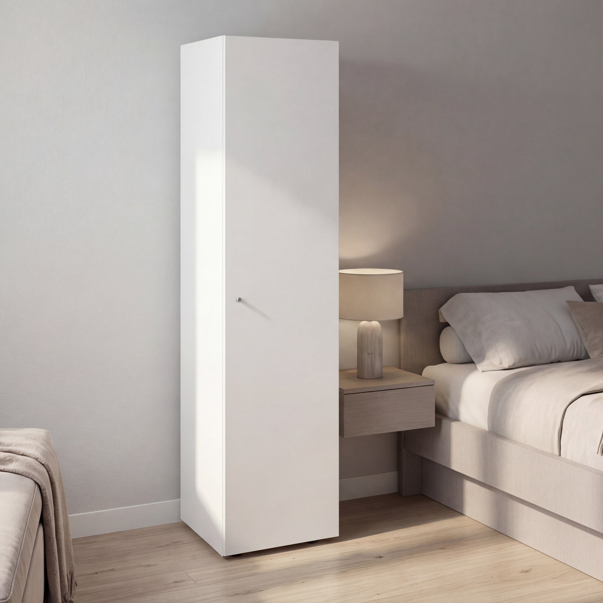 Closet Alma, Kronos Blanco, Diseño moderno con entrepaños y puerta ZF