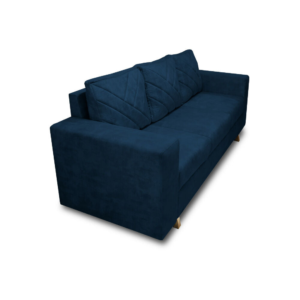 Sofa Amsterdam 3Ptos En Tela Amiglable Con Mascotas 205X72X75 Cm Azul Petroleo