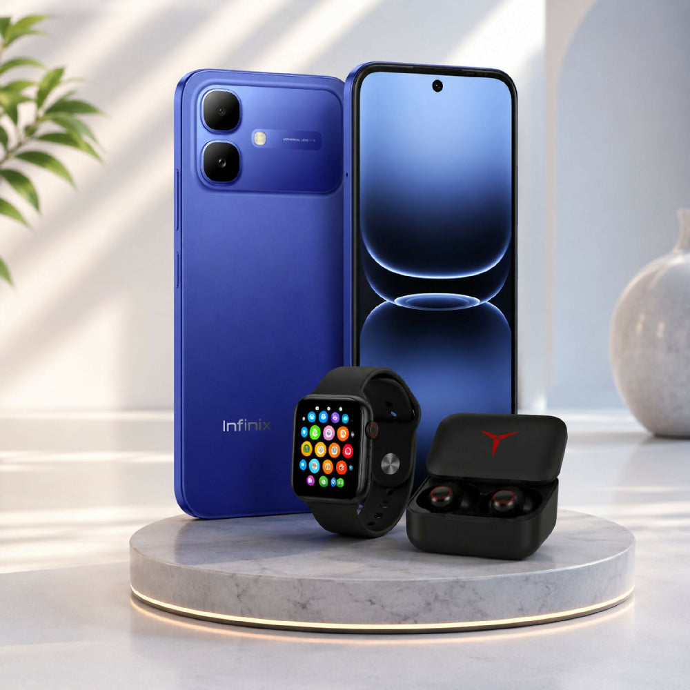 Celular Infinix Smart 20 256GB 4GB RAM Azul + Audífonos Y Reloj Obsequio