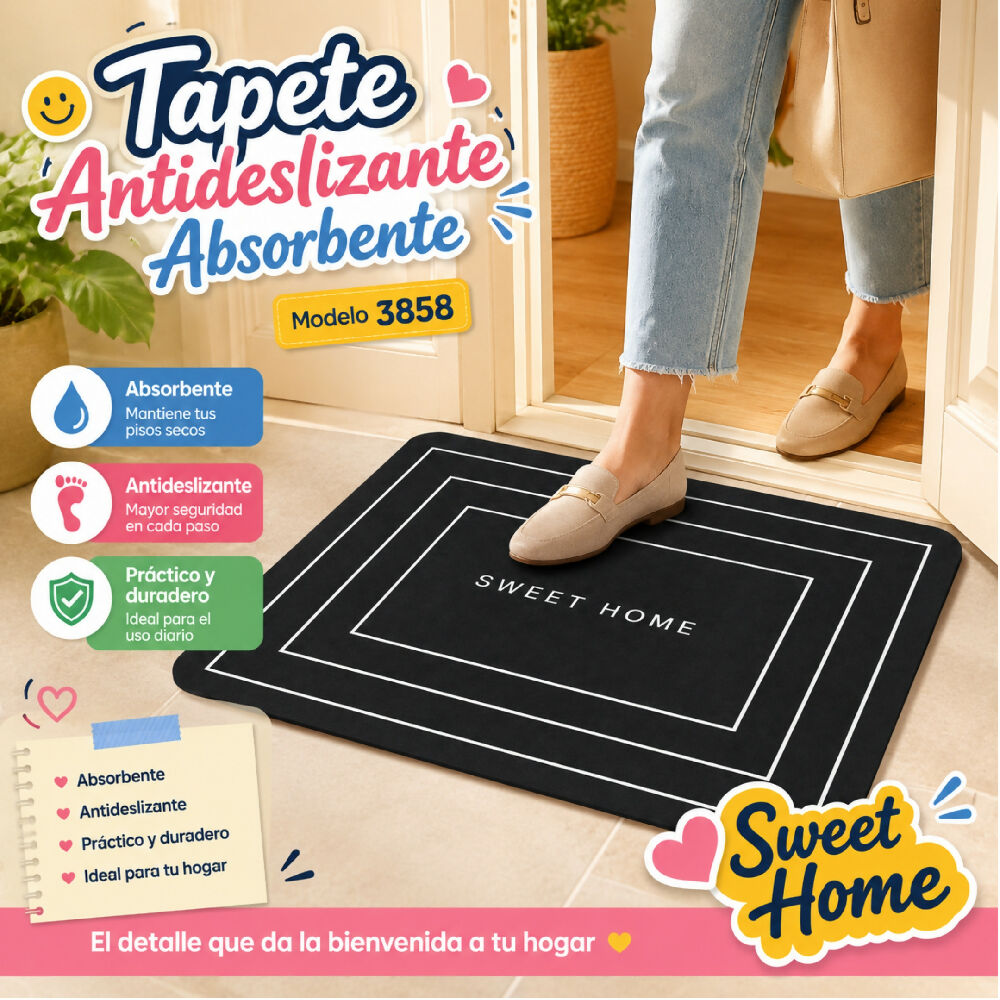 Tapete Antideslizante De Suelo Absorbente Con Base Segura Para El Hogar