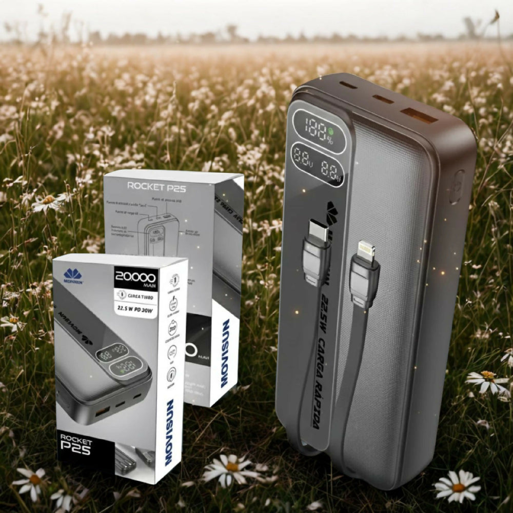 Power Bank Rocket P25 Movisun 20000MaH Con Carga Turbo