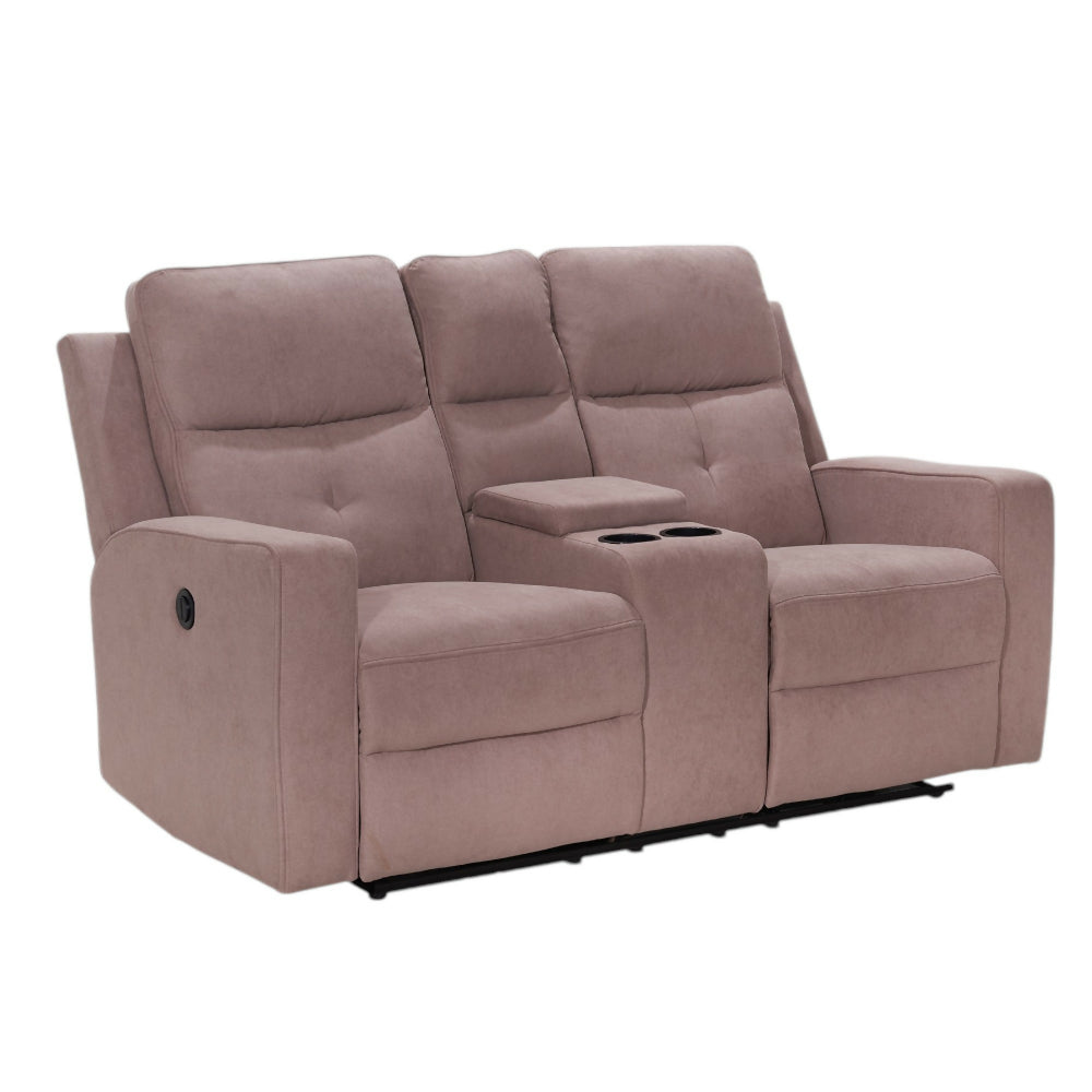 Sofa Electrico 2 Puestos con consola Tela Khaki Tacio