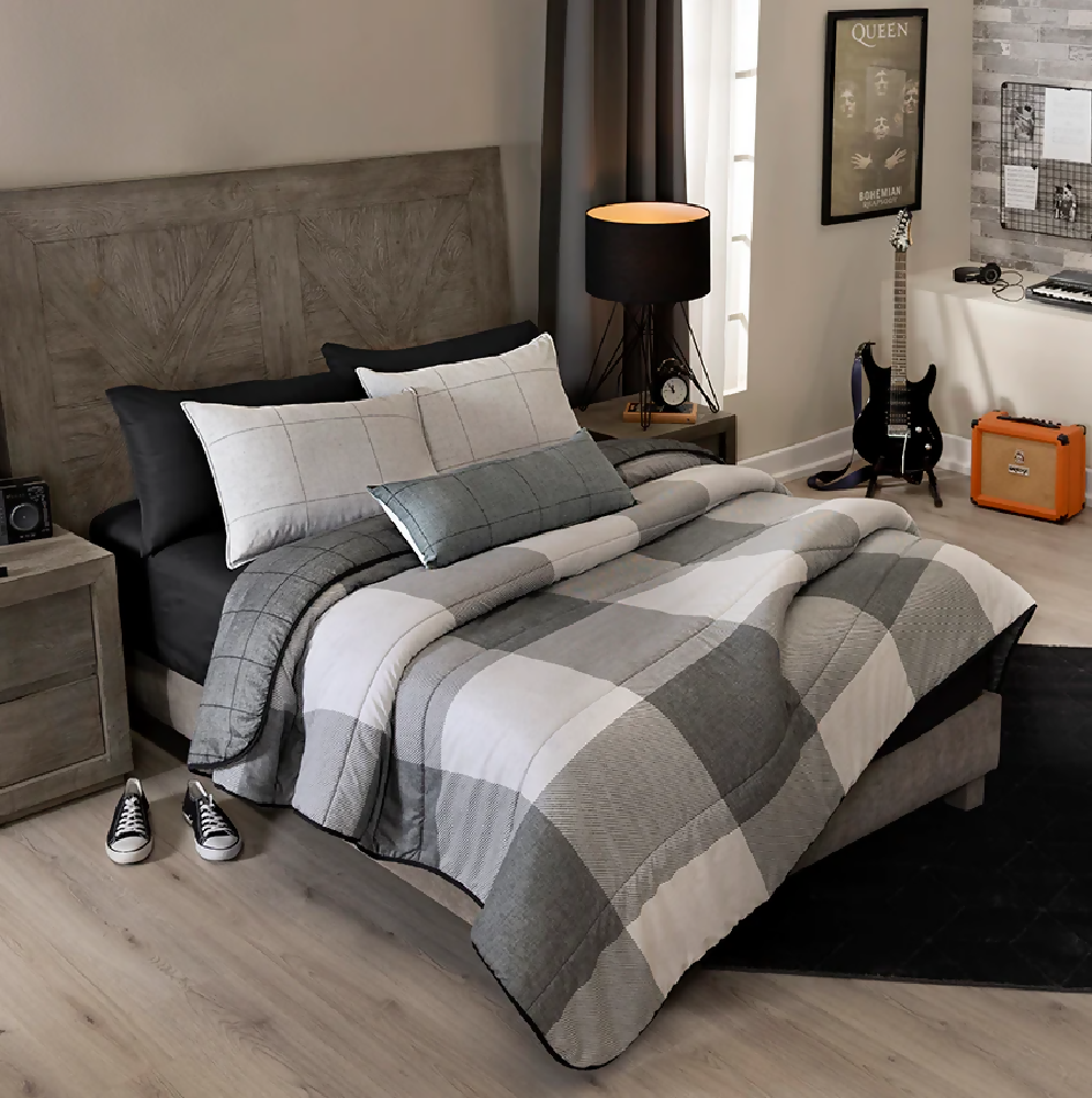 Juego Edredon Gales, para Cama King, 2 Vistas (Incluye 2 Fundas 1 Cojín)