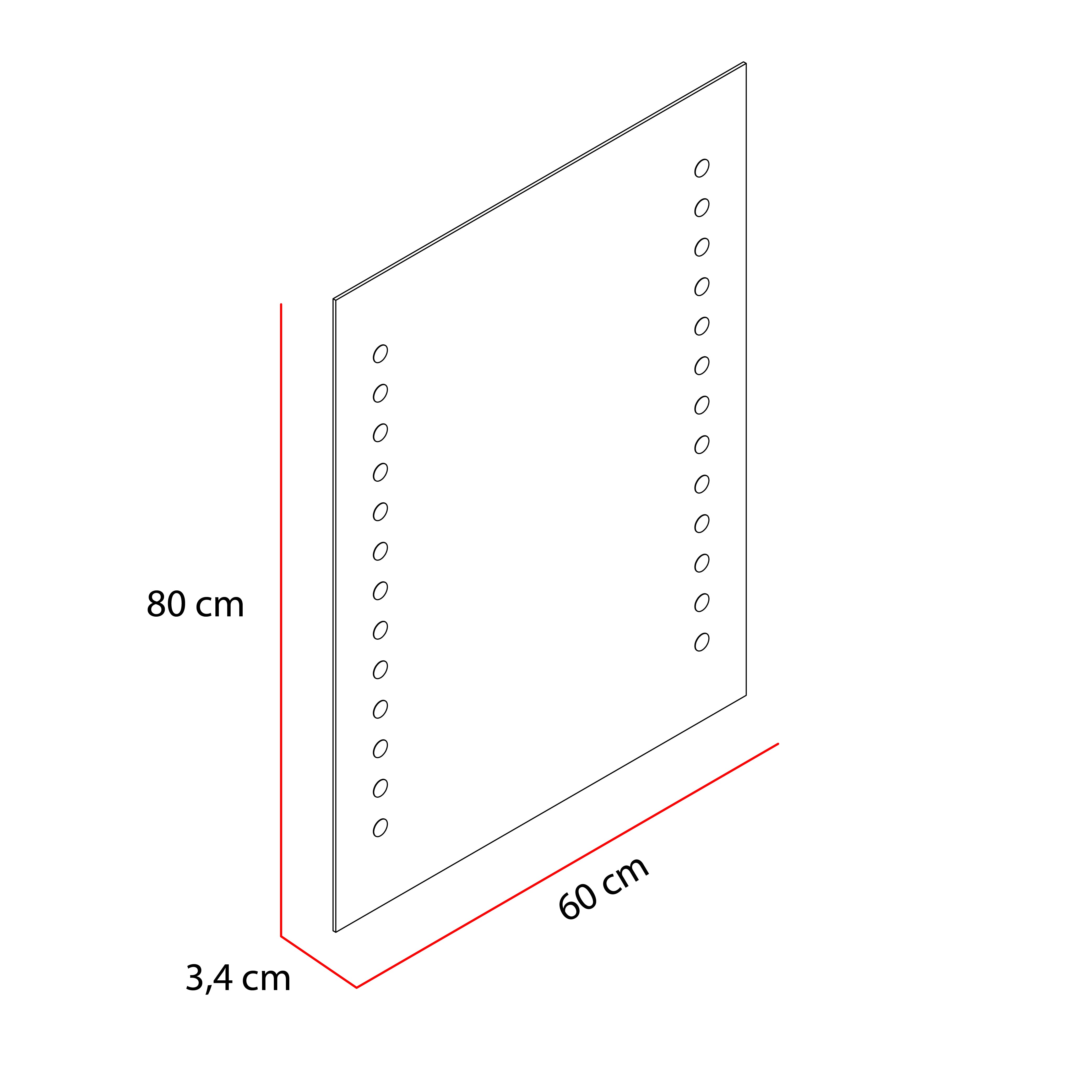 Espejo Rectangular Troy, con luz Led