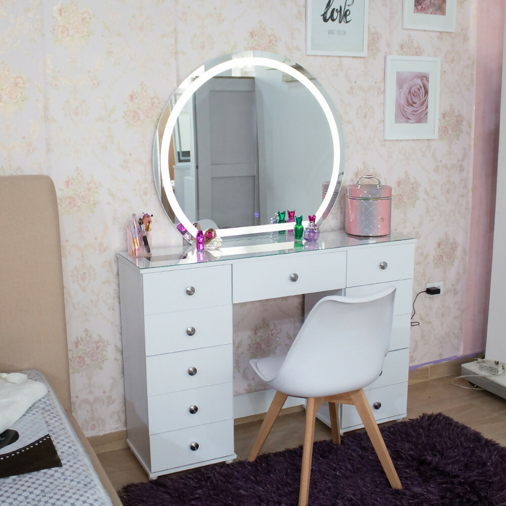 Jazmín 120cm Led Media Luna, Blanco