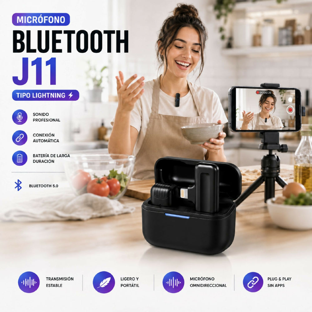 Micrófono Inalámbrico De Solapa J11 Tipo Lightning Audio Omnidireccional