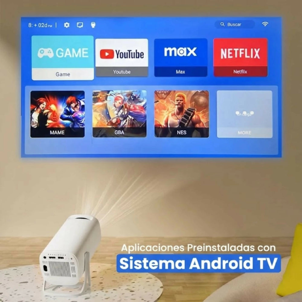 Proyector Portátil Inteligente S40 con Consola de Videojuegos Retro Integrada