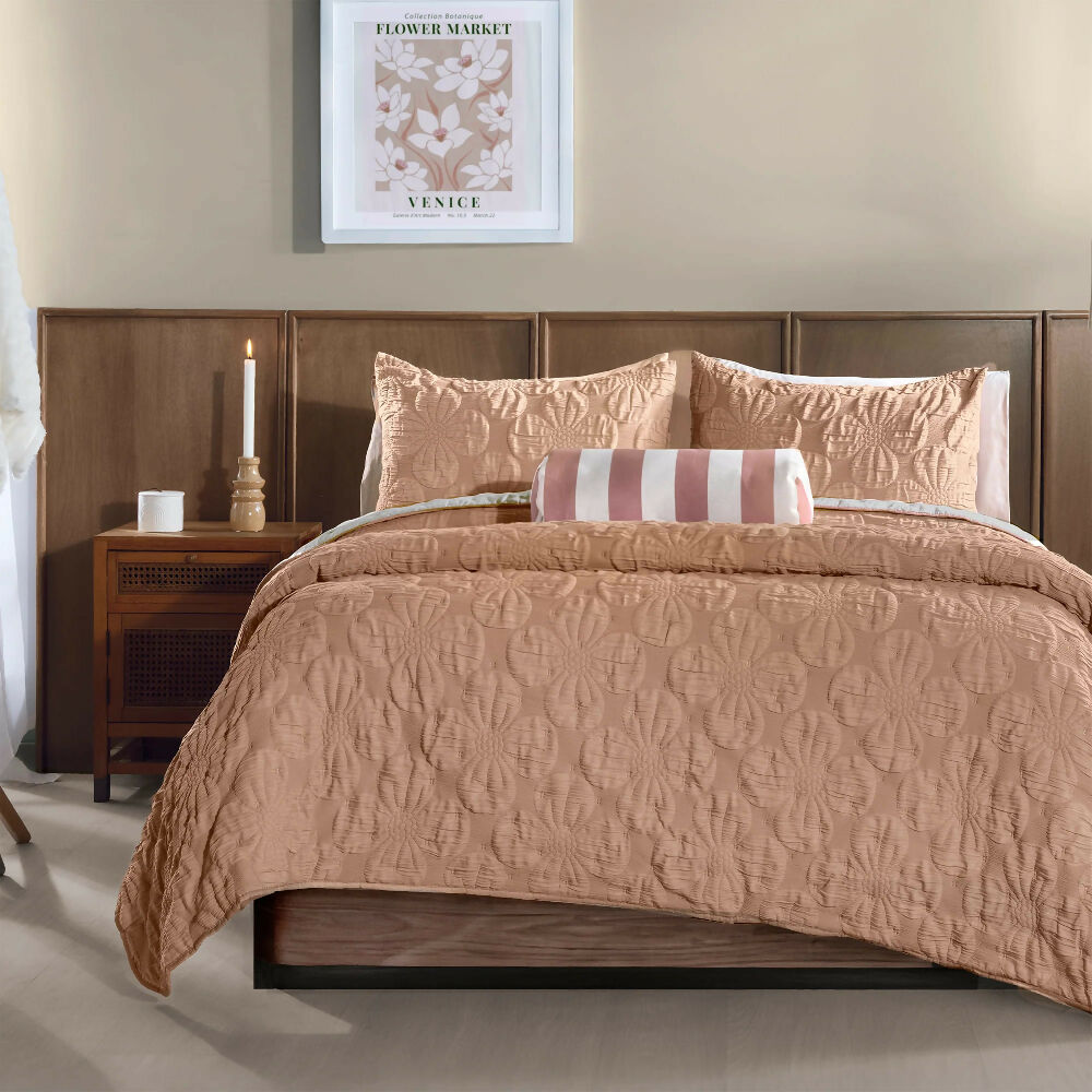 Juego Edredon Copper, para Cama Sencilla, 2 Vistas (Incluye 1 Funda 1 Cojín)