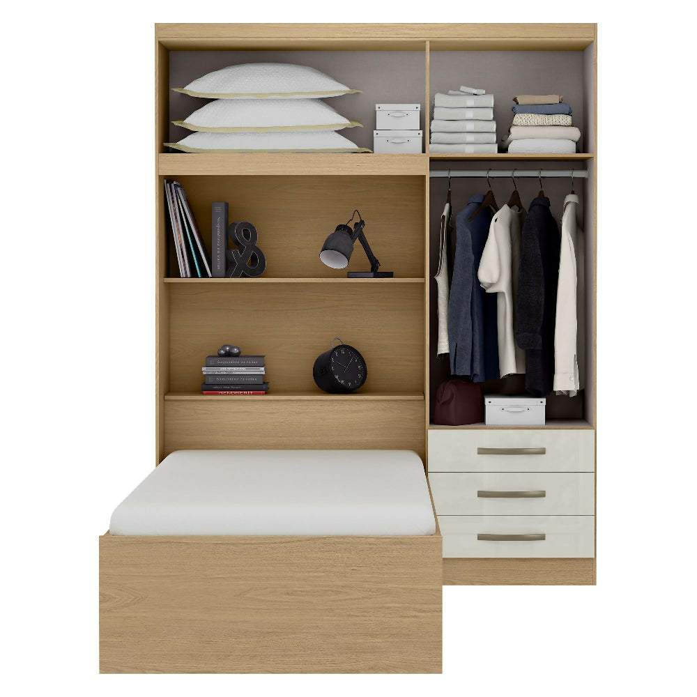 Closet con cama - Almendra/Blanco Apagado