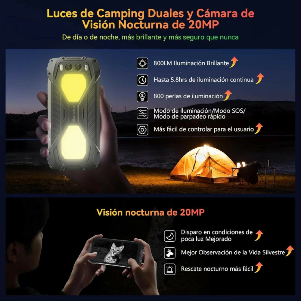 Celular Blackview BV 7300 256GB Negro Con Batería De Larga Duración