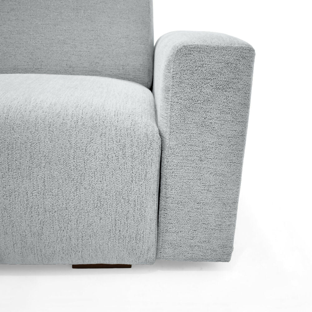 Sofa Cama Boston 225x91x80 cm Con Brazos Removibles Tela Plata