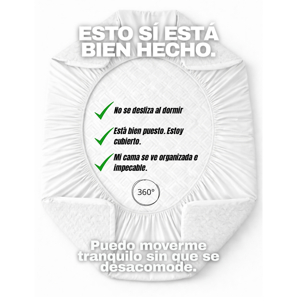 Protector colchon sencillo acolchado blanco 100x190cm