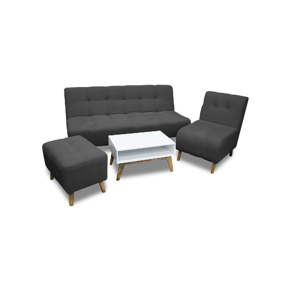 Sala Milan Gris Oscuro + Mesa de Centro