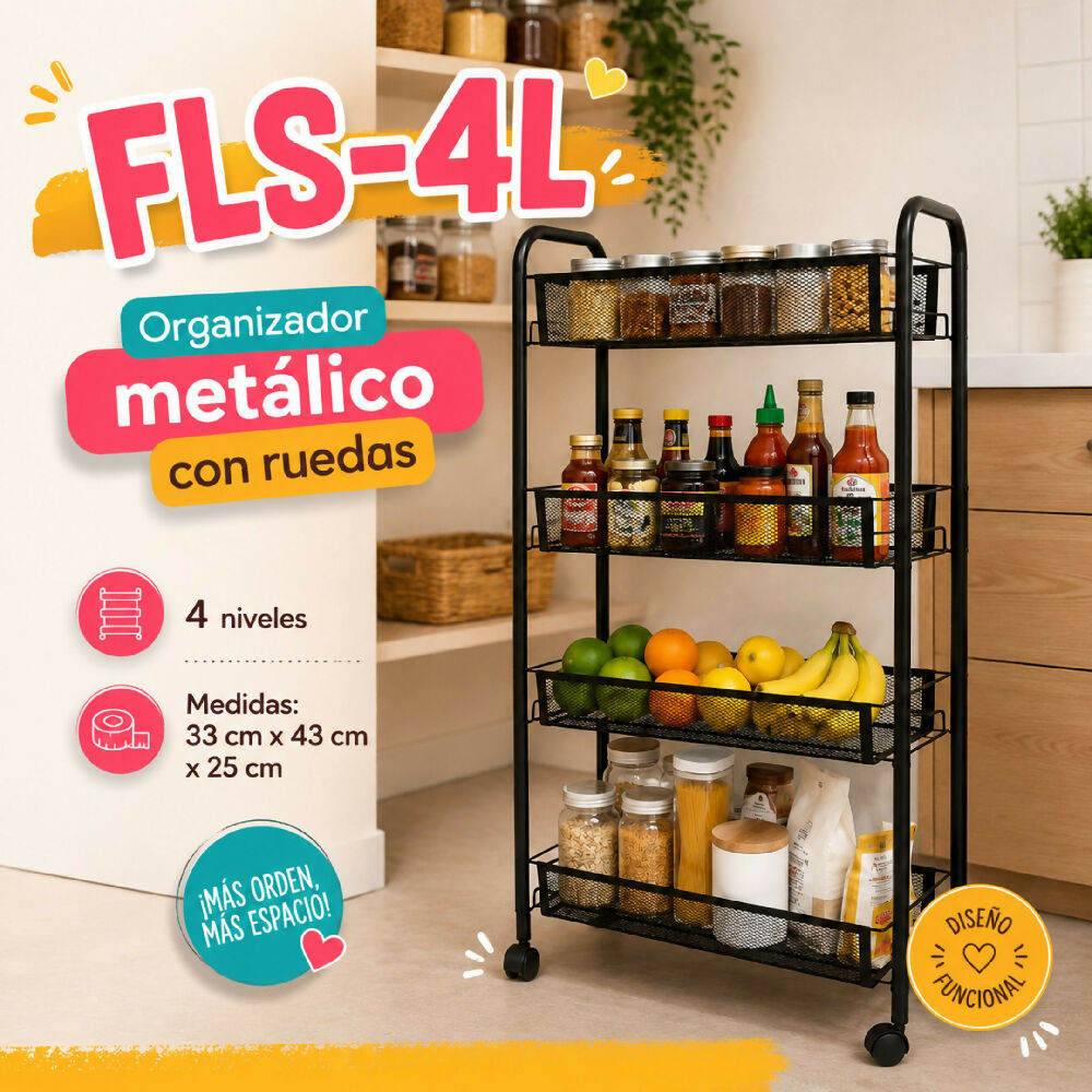 Organizador Multiusos De 4 Niveles FLS-4L Para El Hogar Y Oficina Estanteria Mueble