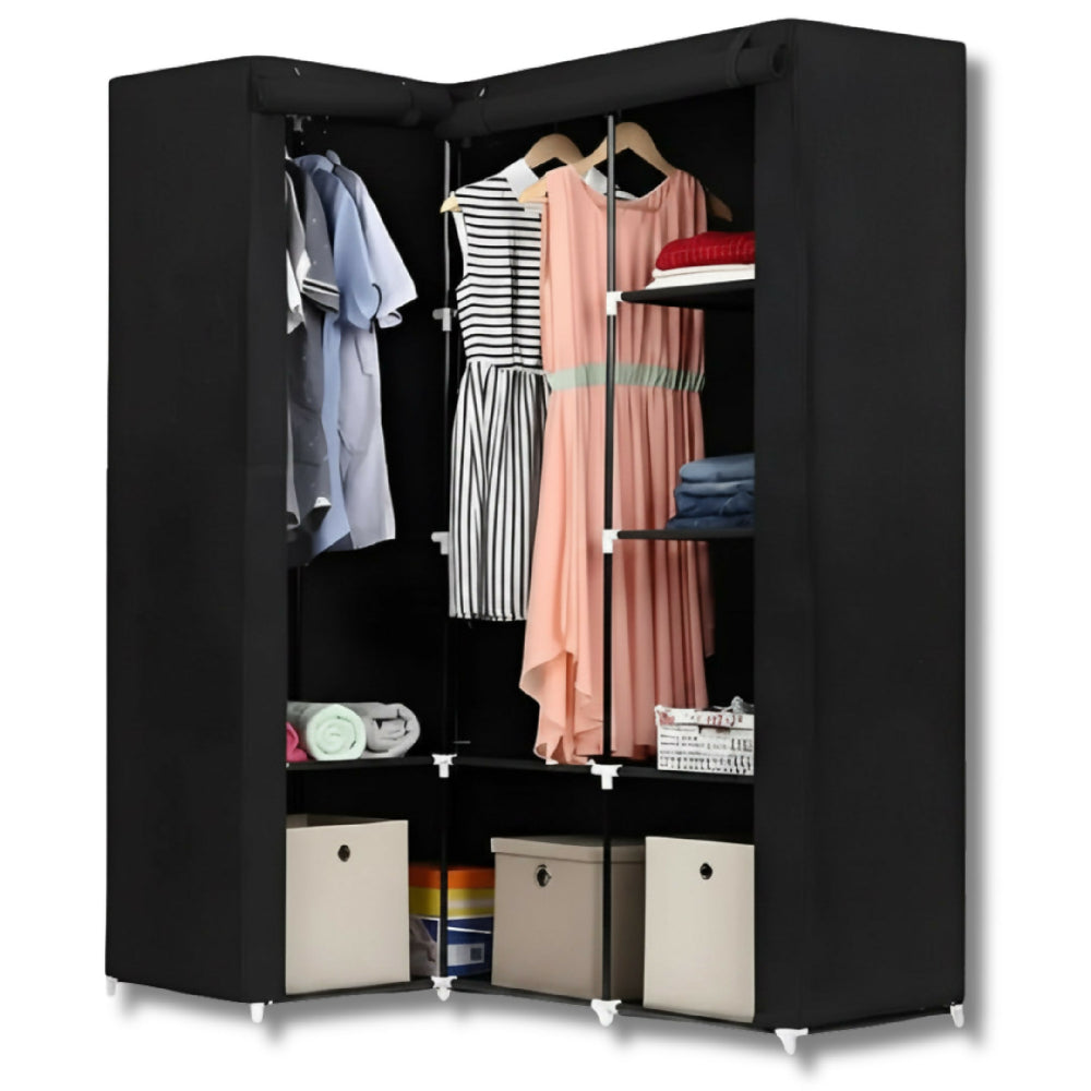 Closet De Tela Esquinero Organizador Con Estructura Reforzada