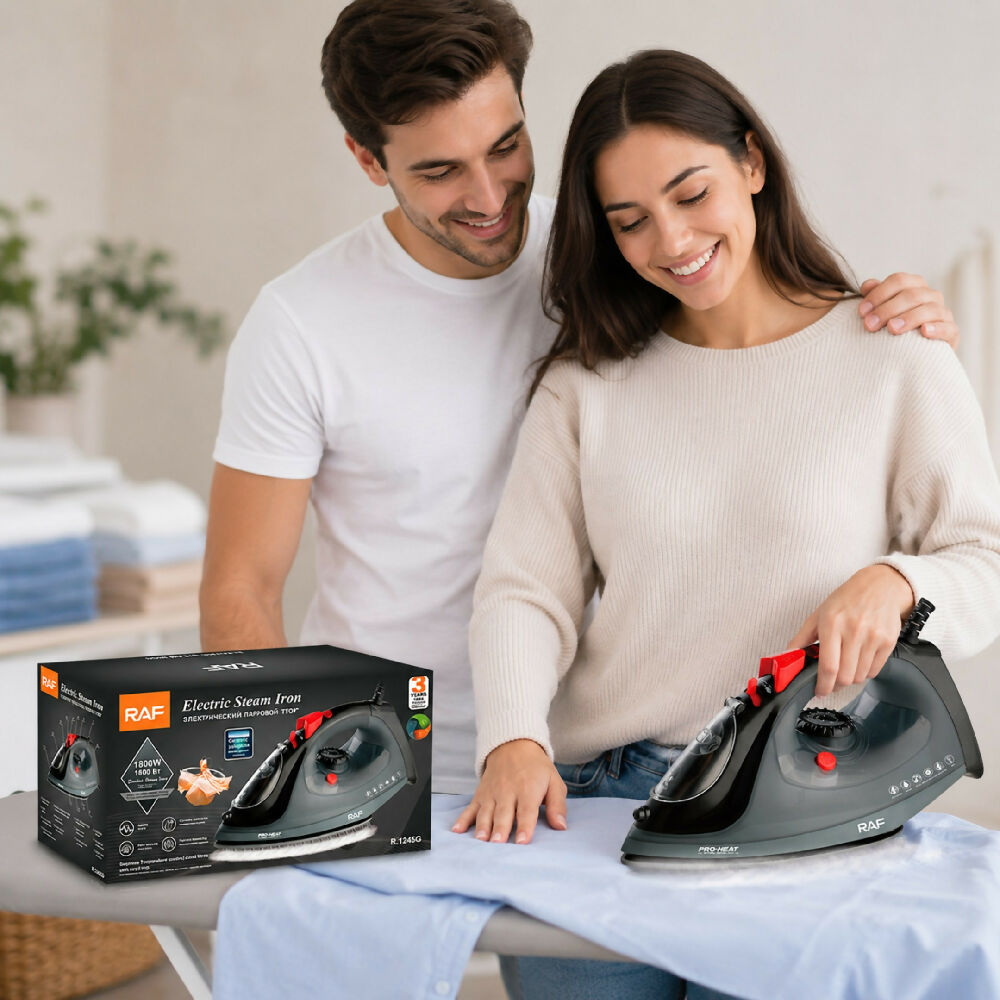 Plancha De Ropa Eléctrica A Vapor RAF R.91245G Sistema Antiadherente