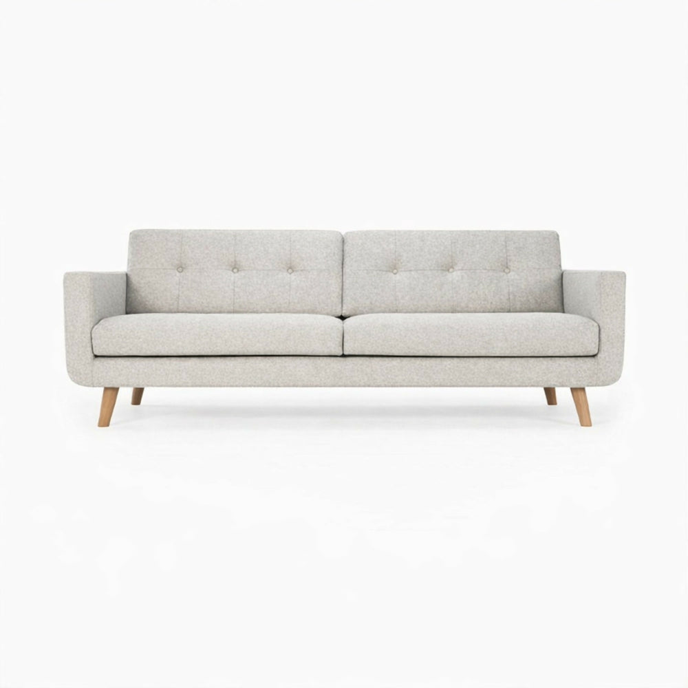 Sofa Deluxe 3 Puestos Tela Gris Claro