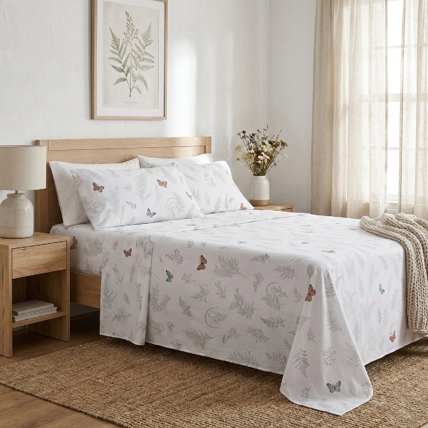 Juego Sábanas Butterfly Print King
