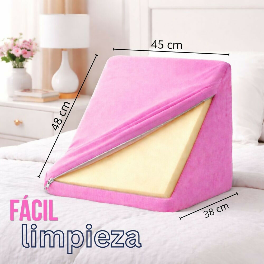 Cojín tv triangular rosado
