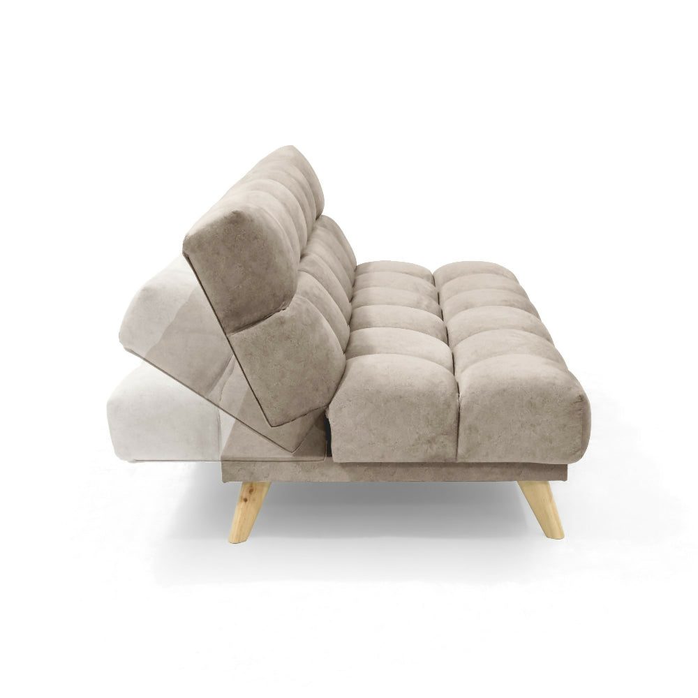 Sofa Cama Nubo 178x92x82 Reclinable 3 Posiciones Tela Taupe Matiz Natural
