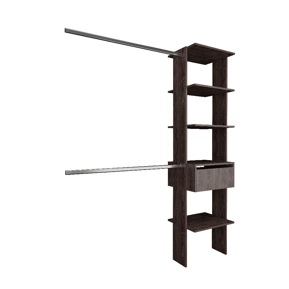 Closet Esencial 1 cajón 4 Entrepaños 149x190cm, Chocolate