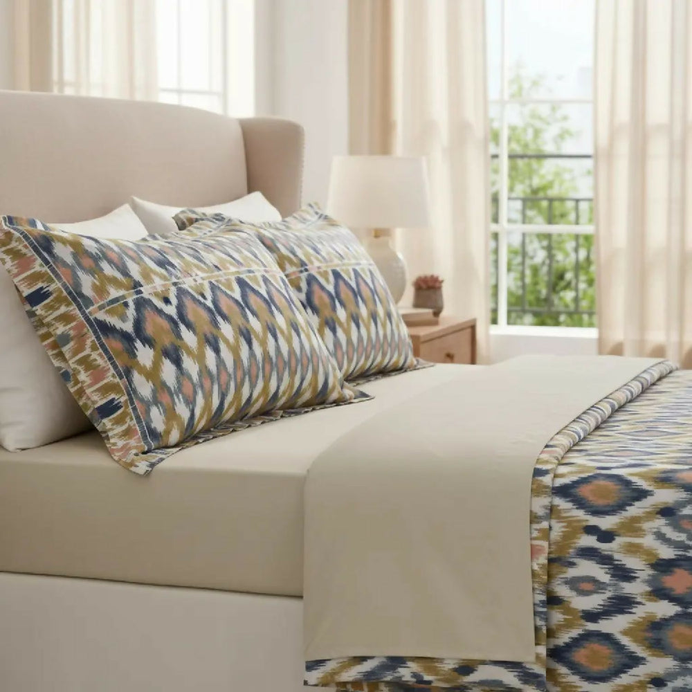 Juego de Sábanas Cama King 300 Hilos 100% Algodón Diseño Toscana