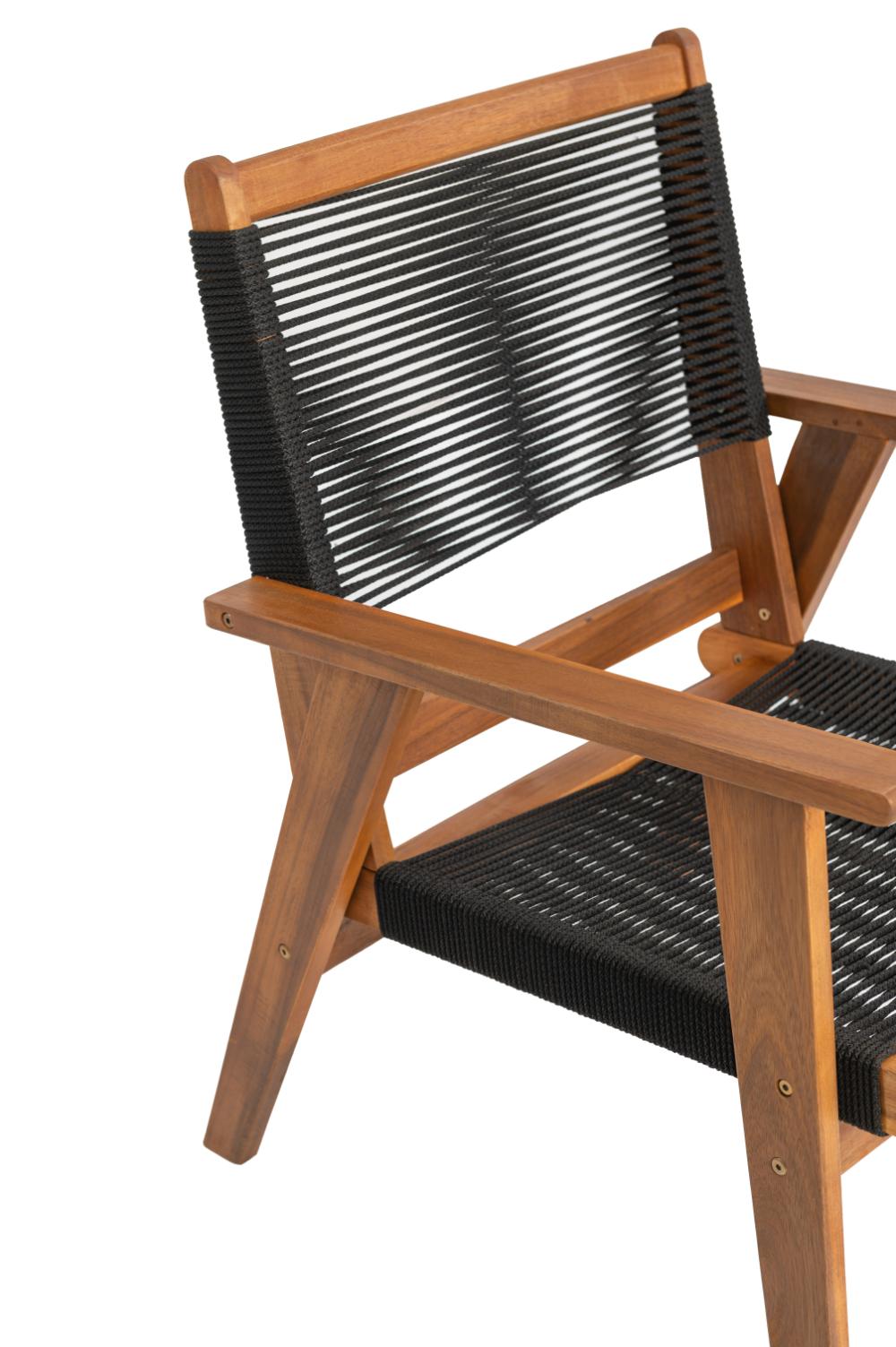 Silla Plegable de Madera para Exterior Lomy, Negro, con Brazos