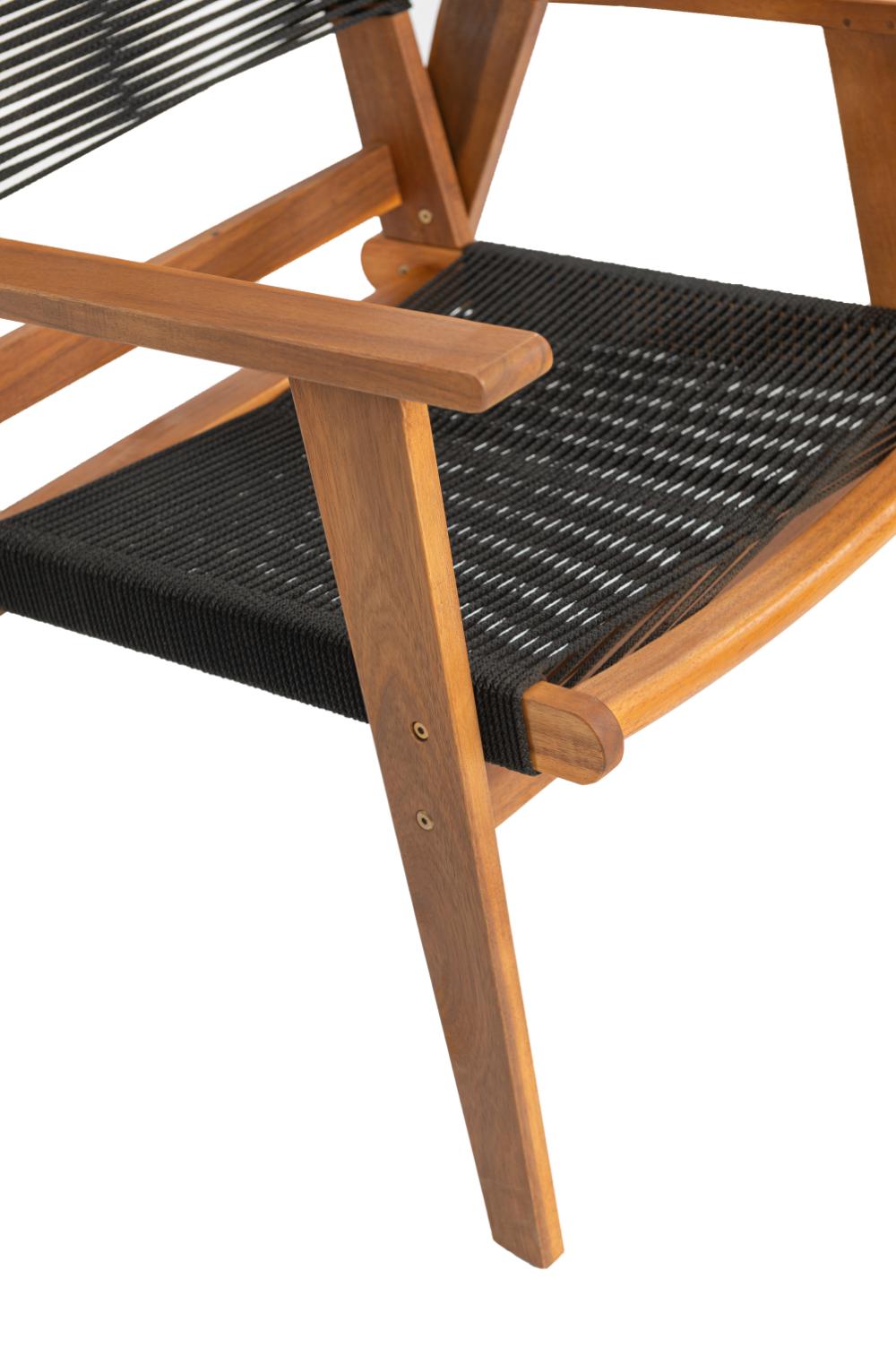 Silla Plegable de Madera para Exterior Lomy, Negro, con Brazos
