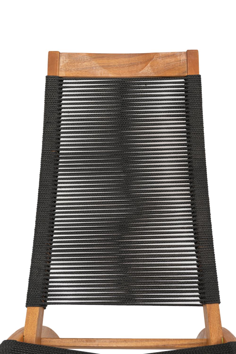 Silla Plegable de Madera para Exterior Lomy, Negro, sin Brazos